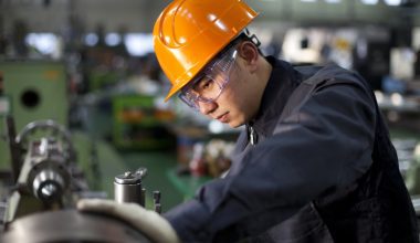 Technician working in factory