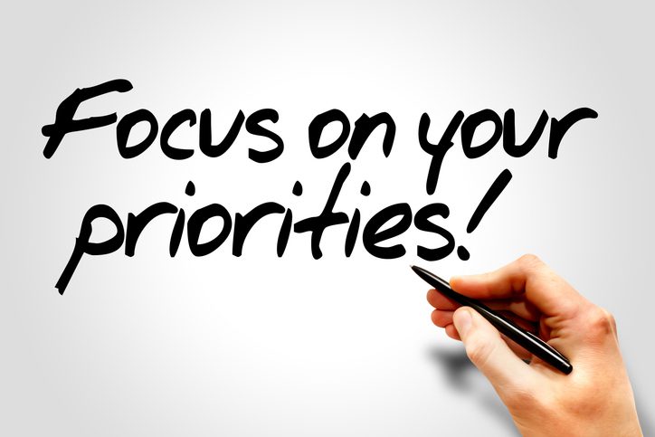 Handwriting Focus on your priorities.