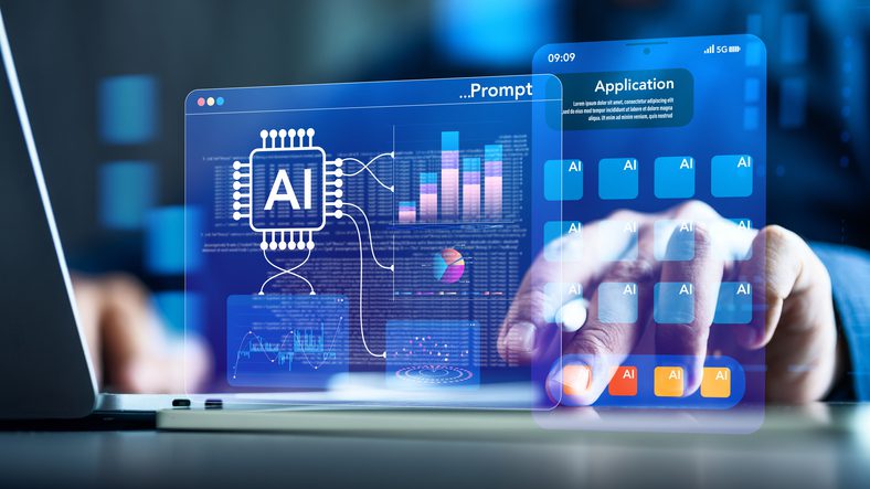 AI developers are integrating artificial intelligence into their applications, showing users interacting with AI‑powered interfaces and mobile apps.