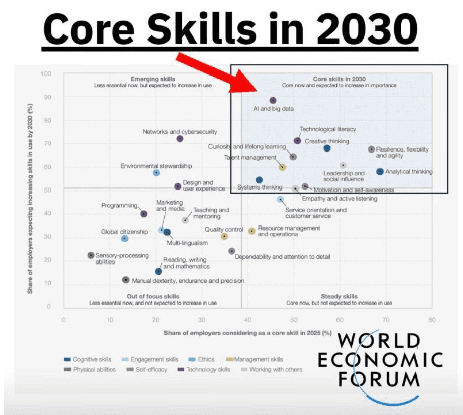 Core skills diagram from the World Economic Forum.